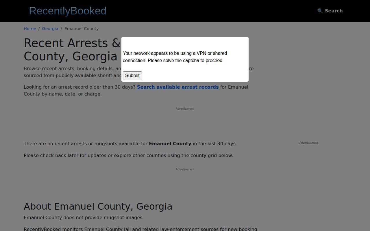 Unofficial RecentlyBooked Emanuel County page context