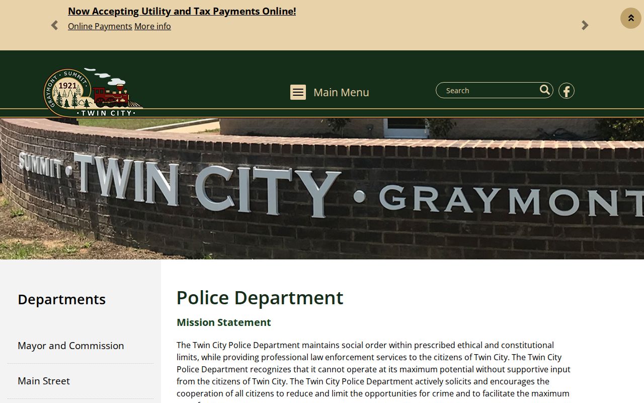 Twin City Police Department official page